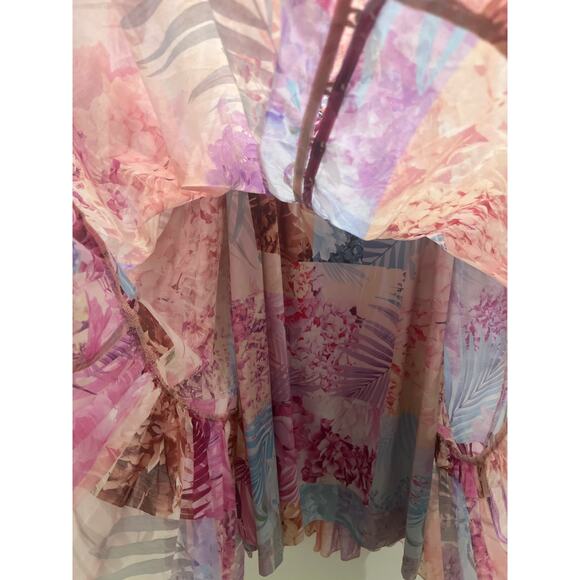 NWT Johnny Was Etta Floral Cotton-Silk Mini Dress Sz L - Picture 9 of 14